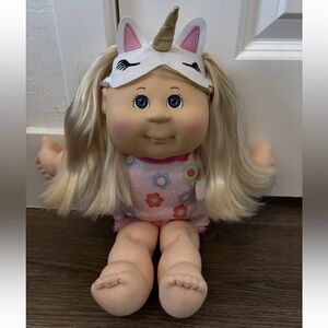 Cabbage Patch Kid CPK Slumber Party Doll Unicorn Mask & PJs Blond/Blue 2021